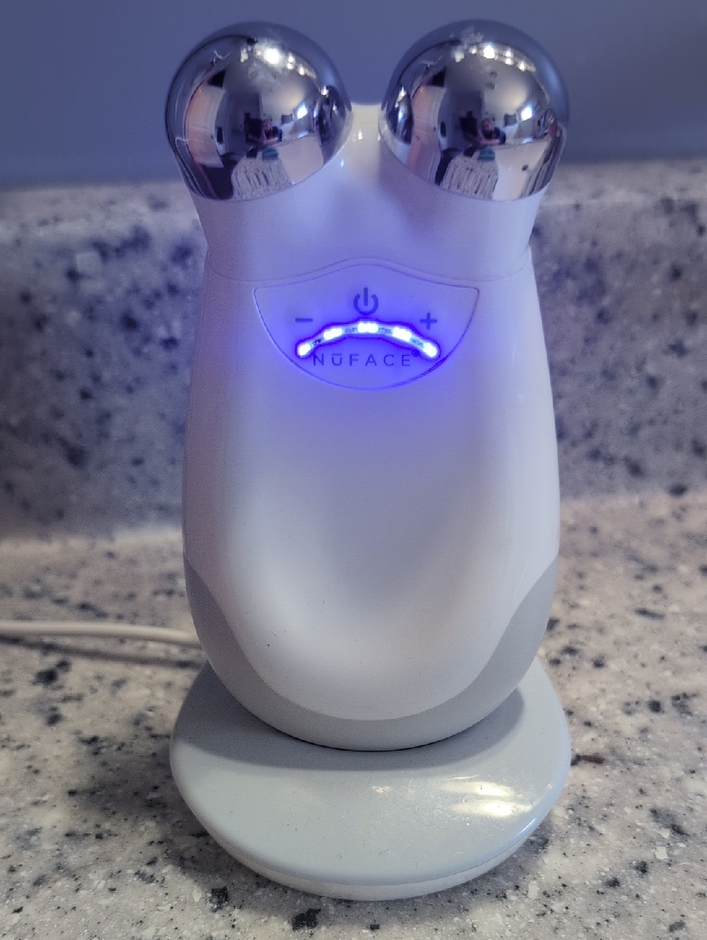 NuFace Trinity Microcurrent Facial Toning Device in White with Silver
